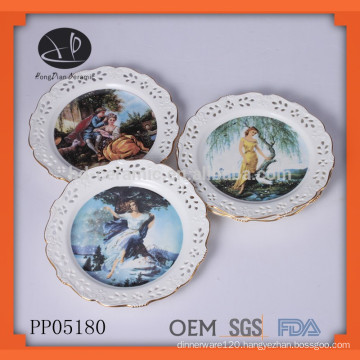 hand painted porcelain decorative plates,custom made dinnerware set